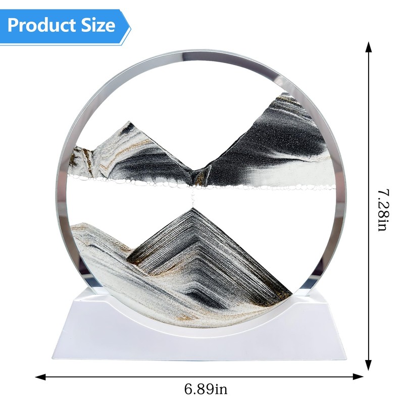 Aoderun 7" Moving Sand Art Liquid Motion with Light 3