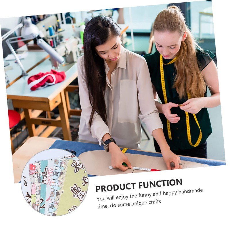 DOITOOL 8Pcs Cartoon Animals Fabric Patchwork Cloth Set Sewing Fabrics