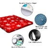 Merry Fitted Christmas Tablecloth Square, White Snowflake Red Xmas Elastic