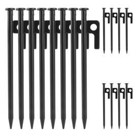 JMIATRY Pack of 16 Tent Pegs Steel Pegs 20 cm Pegs Stable Ground Anchors for Outdoor Mounting Tent, Trampolines, Fences and Others