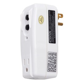 Tower Manufacturing 30439005-14 Auto-Reset 15 AMP Grounded 3-Prong GFCI Single Outlet Adapter, White