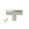 Gobrico Satin Nickel 2" Square Cabinet Knob Kitchen Cupboard Pull