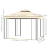 Outsunny 10' x 10' Metal Patio Gazebo, Double Roof Outdoor
