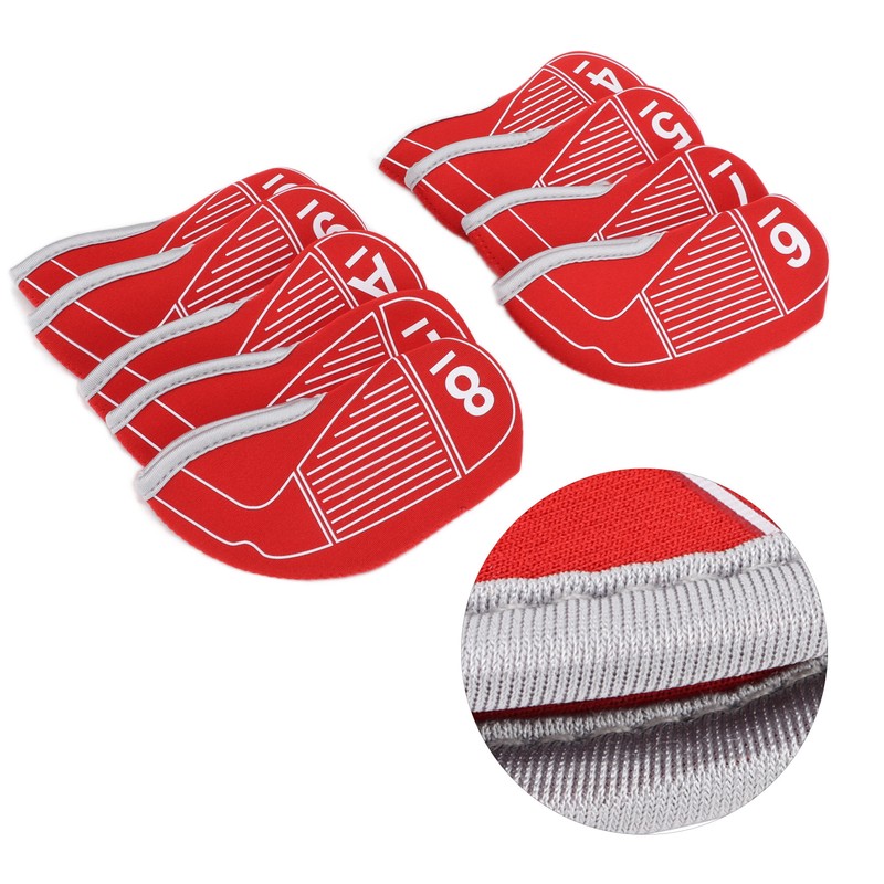 9pcs/set Golf Iron Head Covers Set Waterproof Golf Club Head