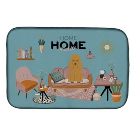 Caroline's Treasures CK7914DDM Tan Poodle Sweet Home Dish Drying Mat Absorbent Dish Drying Mat Pad for Kitchen Counter Dish Drainer Mat for Countertop, 14 x 21", Multicolor
