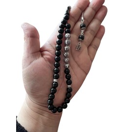 Oltu Tesbih aus echtem Oltu-Stein | Handgefertigte Gebetskette mit 33 Perlen | Türkisches Design | Hochwertige Männer-Tesbih | Geschenk für besondere Anlässe
