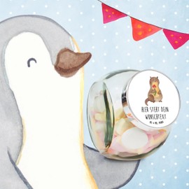 Mr. & Mrs. Panda Personalisiertes Bonbonglas Otter Blumenstrauß L 870ml - Personalisierte Geschenke, Snackdose, Glasbälter, Seeotter, Vorratsdose,