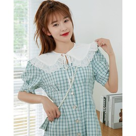 Elegtiskas Women’s Dechable False Collar Neck Ruff Mini Lace Cape Dickey Collar