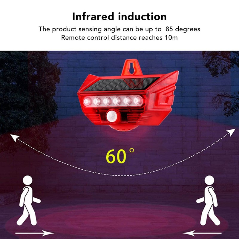 Topyond Solar Outdoor Motion Sensor Alarm with Remote Control Motion
