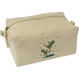 'Frogs Splashing Around' Canvas Wash Bag/Makeup Case (CS00042792)
