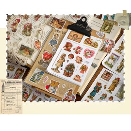 MAIGO Vintage Stickers - DIY Vintage Scrapbooking Stickers Paper Pack Retro Travel Scrapbooking Supplies Deco (Angel Memory)