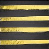 Creative Converting Black and Gold Foil Striped Napkins, 16 Count