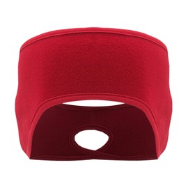 1PCS Fleece Ponytail Headband, Lightweight Winter Headband Ear Muff Polar Sport Band for Women Running Yoga Skiing Outside Sport Red