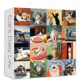 Cat Puzzles for Adults 1000 Pieces, PICKFORU Funny Animal Puzzles for Adults Cute Kitty, Unique Family Cat Jigsaw Puzzles