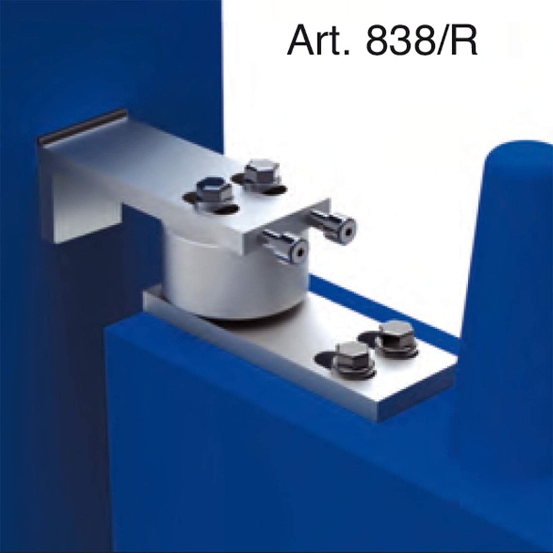 Upper gate hinge with thrust bearing for swing gates, load