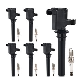 DG500 Ignition Coil & SP493 Double Iridium Spark Plug For 01-07 Ford Escape Taurus Freestyle Five Hundred/02-11 Mazda Tribute/00-07 Mercury Montego Sable 3.0L V6 DG513 C1458 FD502 UF406 C1387