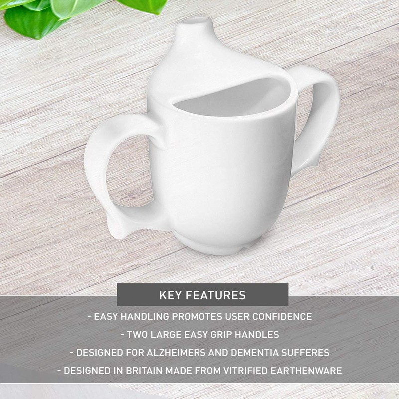 Dignity by Wade Two Handled Feeding Cup - White -