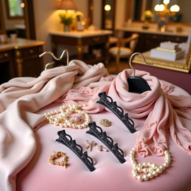 3 schwarze glitzernde Kristallstein-Haarspangen, geflochtene Haarspangen, geflochtene Haarnadeln, geflochtene Haarspange mit Strasssteinen, seitlicher Pony, Haarstyling für Damen, Haar-Accessoires