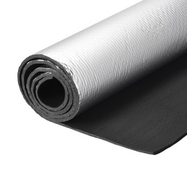 sourcing map Insulation Sheet, 1.5mx0.5mx5mm Embossed Aluminum Foil Waterproof Heat Resistant Thermal Barrier, for Roof Wall HVAC Duct Pipe, Rubber Foam