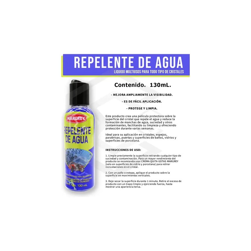 Repelente De Agua Multiuso Cristales Parabrisas Mica Margrey