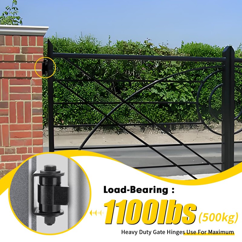2 Pack Heavy Duty Weld-On Gate Hinges, Supports 1100lbs, Durable