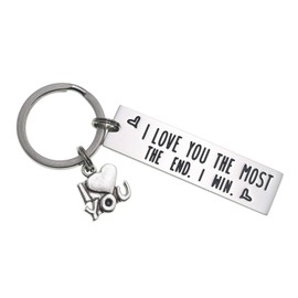 LParkin I Love You The Most The End I Win Love You More Mostest Couples Keychain Friendship Keychain Cute Boyfriend Girlfriend Birthday Gifts For, I Love You The Most The End I Win, cute;chain