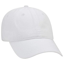 Otto 6 Panel Low Profile Garment Washed Pigment Dyed Baseball Cap - White