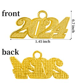 Herrenbek 2024 Graduation Year Charm Signet Year Charm for Graduation Tassels