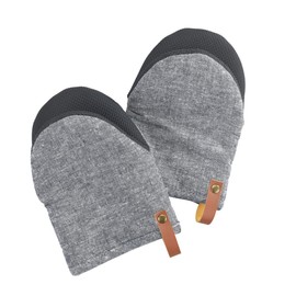 WENKO Ada Mini Pair of Gloves with Neoprene Palms for Safe Handling of Hot Trays, Moulds and Pots with Hanging Loop, Washable, Grey/Black