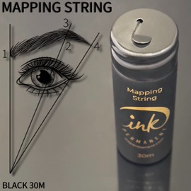 Permanent Black Eyebrow Mapping Yarn [2 Bottles 100 ft - 60 m] Pre-Dyed Mapping Yarn for Permanent Makeup and Microblading Deliveries Eyebrow Mapping Kit