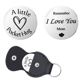 Mom Mum Pocket Hug Gift for Women Mama Long Distance Relationship Gifts for Mom Birthday Christmas Gifts form Son Daughter Leaving Gift for Mam Mom I Love You Gift for Mom Stepmother Gift Keyring