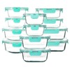 C CREST 12 Pack Airtight Glass Containers for Fresh and