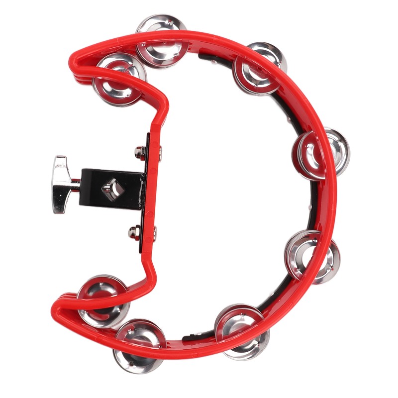 Tambourine Single Row Metal Jingle Bells Handheld Percussion Drum Instrument