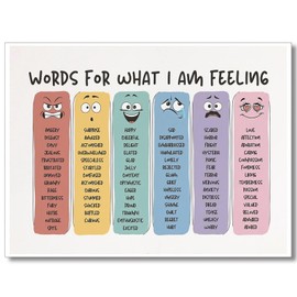 Maozehuxi Feelings Vocabulary Poster, Words For My Fellings Chart, Emotional Self Regulation Education, Social Emotional Learning, SEL, Calming Corner Classroom children's room decoration 12X16 inch