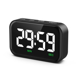 Olipiter Digital Kitchen Timer, Digital Timer with Large LED Display, Magnetic Kitchen Timer for Cooking, 3 Volume Levels for Classroom/Office/Home/Work/Study, Black (Battery Included)