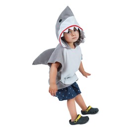 Miccostumes Kids Shark Cosplay Costume, Hoodie, Halloween, Mascot, White, Gray (Gray, S)