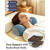 Buckwheat Hull Pillow for Neck Pain Relief Adjustable Roll Support