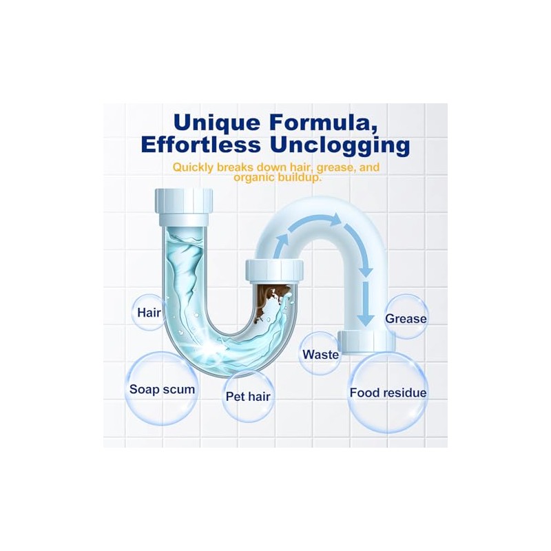 Powerful Drain Cleaner Foam for Kitchen & Bathroom