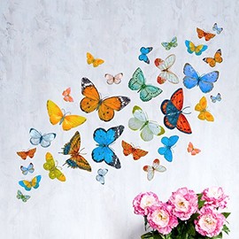 Butterflies Wall Stickers Decals Art Art Graphics Lettering Mural Decoration Wallpaper Living Room Decor Patterned Butterflies Kids Wall Stickers Wall Decals Peel
