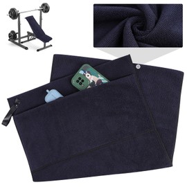 Risipu Fitness Towel, Sports Towel, 100 x 40 cm, Microfibre Sports Towel with Zip Pocket for Gym and Training, Gym Towel (Grey/Black)