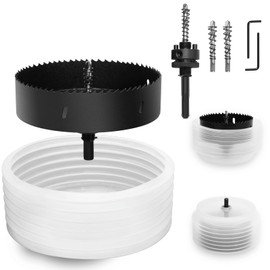 7" | 178mm Hole Saw for Recessed Lights,7" Bi-Metal Hole Cutter with Dust Bowl Include Hex Shank & SDS Plus for LED Recessed Ceiling Lighting and Wood Metal Drywall Can Lights