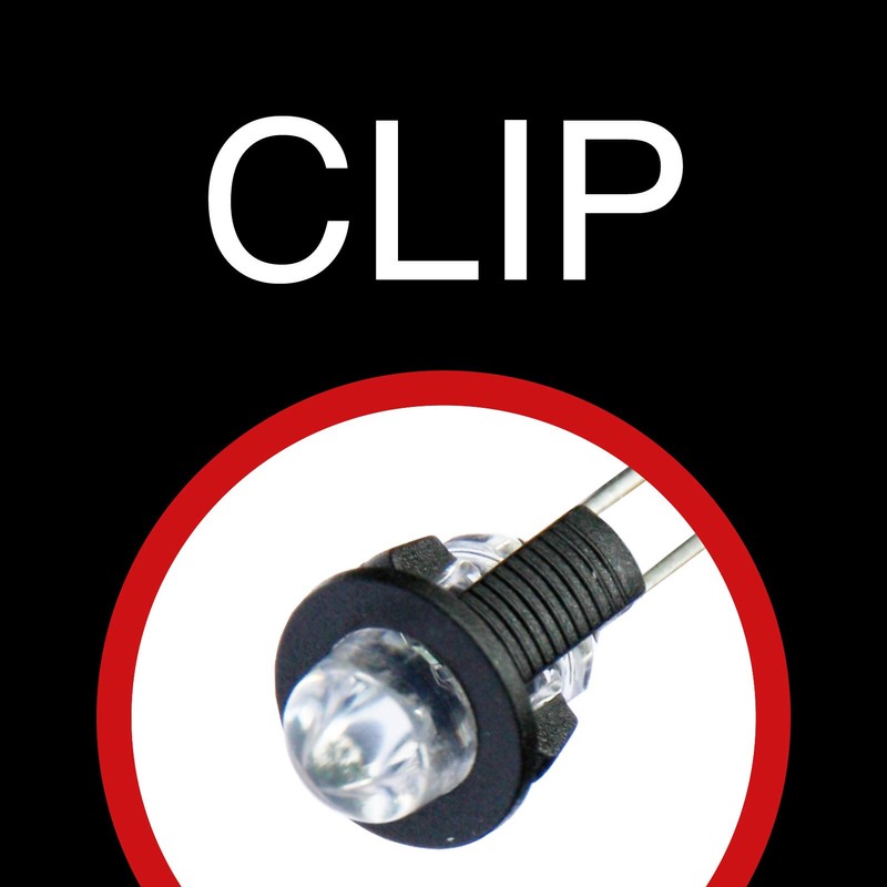 Lumetheus 100x LED Mounting Clip 5 mm Plastic Black Light