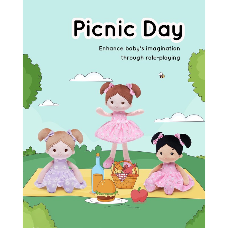 LeyaDoll Soft Baby Doll-12inch-Best Gift for Your Little One-FloraBelle(Pink)