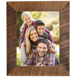 Distressed Wooden Picture Frame with Easel Back - Real Wood Photo Frame with Self-Stand Easel - Table Top Frame with Natural Wood Accents - Desktop Picture Frame (Reclaimed Wood, 8x10)