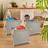 STARVAST 3 PCS Bamboo Laundry Hamper, X-Frame Laundry Basket, Laundry