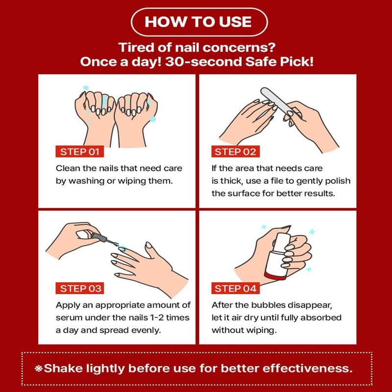 MEDIPICKME Safepick Intensive Nail Strengthener Serum for Weak, Thin &