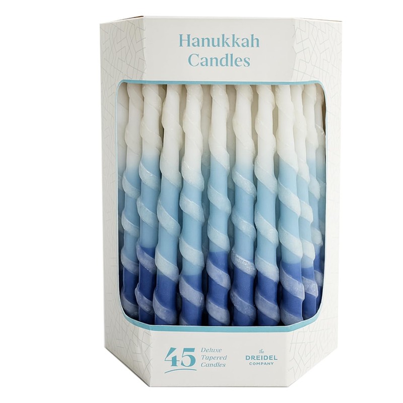 The Dreidel Company Deluxe Twisted Spiral 45 Blue & White