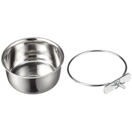 Kerbl Pet Edelstahlnapf 600 ml, 12 cm Schraubbefestigung für Vögel