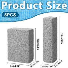 Bekeify 8Pcs Pool Brush Pumice Stone, Pools Cleaning Pumice Stick Brick Block, Swimming Pool Cleaning Brushes Cleans Walls, Tiles and Floors to Remove Rust, Dirt, Calcium and Hard Water Deposits