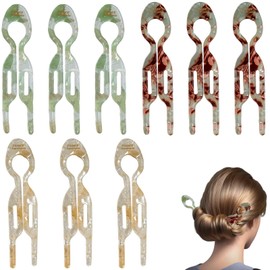 Valicaer 9 PCS French Hair Pins for Women, Elegant French Twist Hair Pin Clips for Stylish Updos and Everyday Looks,6 Colours (3color*3-A)